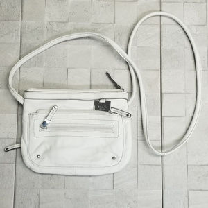 Tignanello White Leather Crossbody Purse